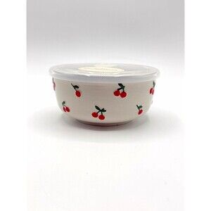 Sunday Morning CHERRY Ceramic Food Storage Bowl with Vented Lid‎
